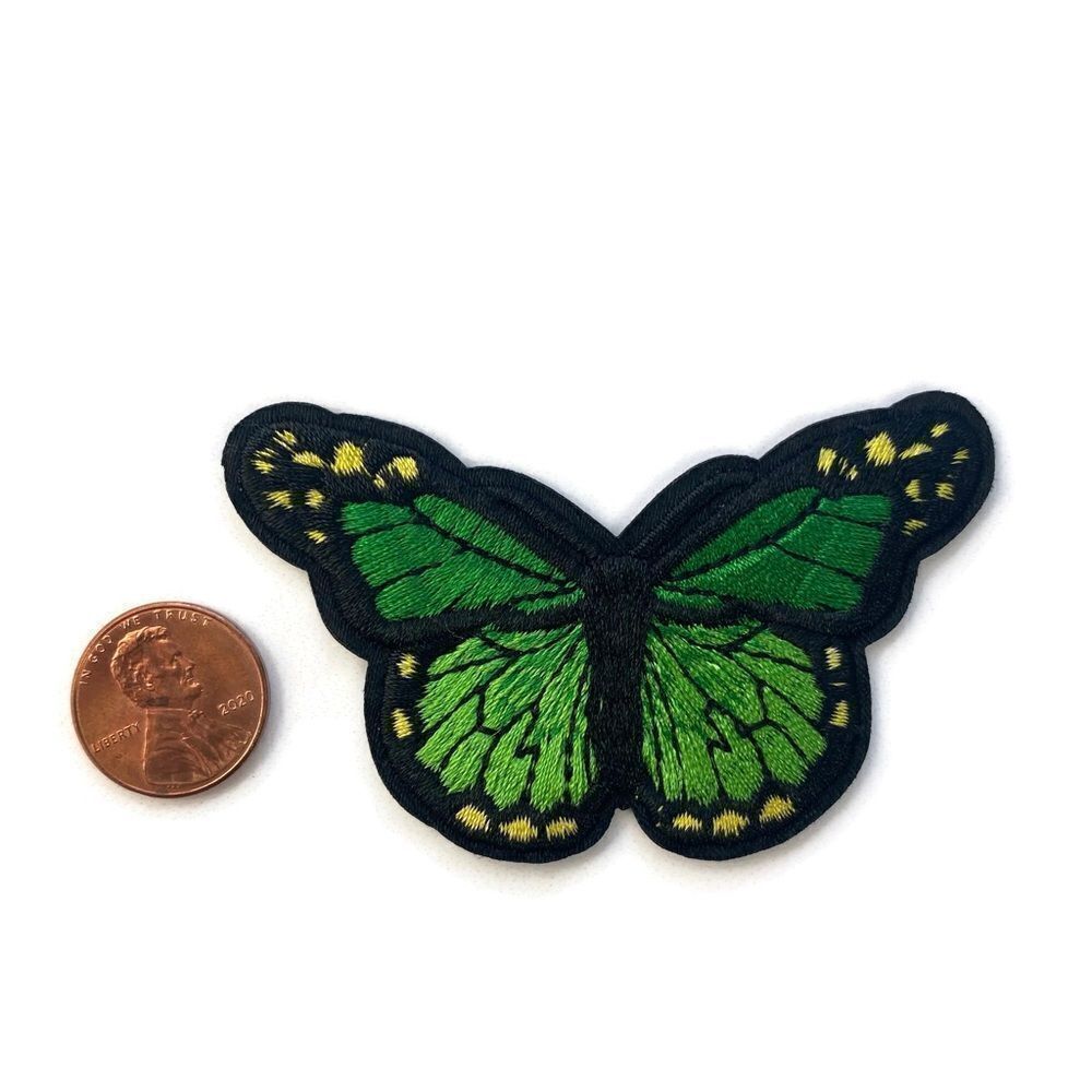 Green Butterfly Embroidered Patch - Picture 3 of 3